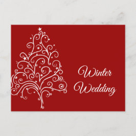 Weihnachtsbaum Winterhochzeit Save the Date Ankündigungspostkarte