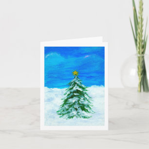 Weihnachtsbaum Winterlandschaft Schnee Feiertagskarte
