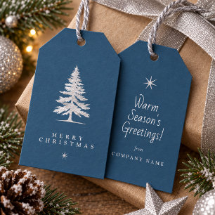 Weihnachtsbaum Wintermotiv Blau Silber ID1336 Geschenkanhänger