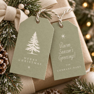 Weihnachtsbaum Wintermotiv Sage Elfenbein ID1336 Geschenkanhänger