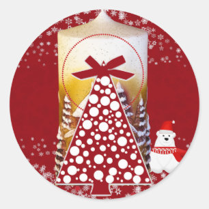 Weihnachtsbaum Winterschneeflocken Party Kunsthand Runder Aufkleber