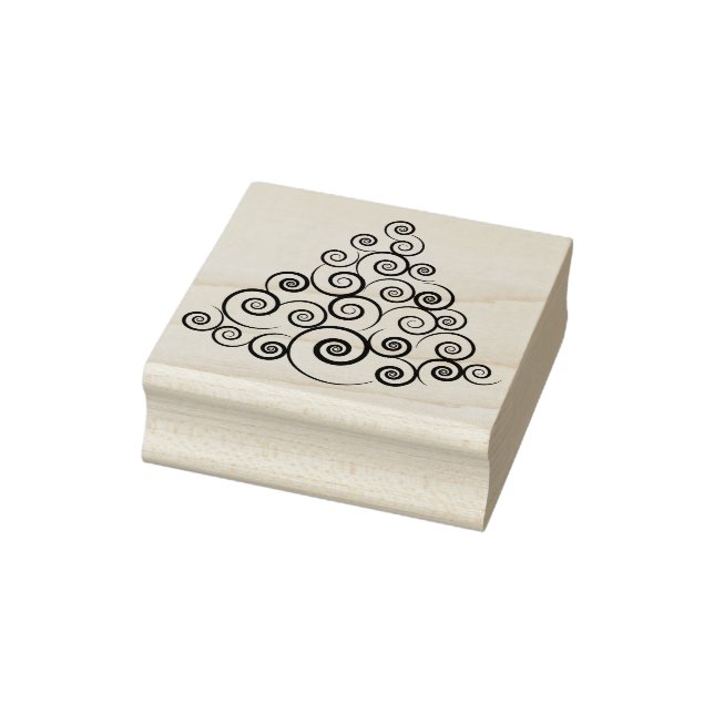 Weihnachtsbaum Wirbel Kunst Briefmarke Gummistempel (Stempel)