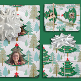Weihnachtsbaum Woodland Foto Wrapping Paper Sheet Geschenkpapier Set