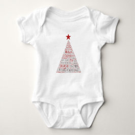 Weihnachtsbaum Word Art mit Red Star Baby Strampler