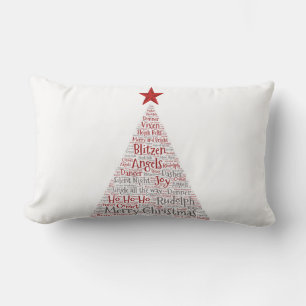 Weihnachtsbaum Word Art mit Red Star Lendenkissen