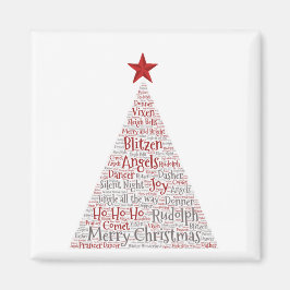 Weihnachtsbaum Word Art mit Red Star Magnet