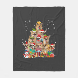Weihnachtsbaum Xmas Lichter Chihuahua Klassisches Fleecedecke