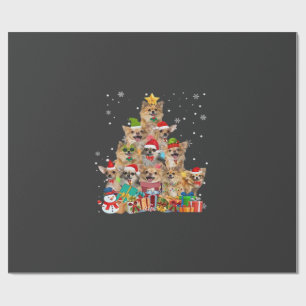 Weihnachtsbaum Xmas Lichter Chihuahua Klassisches Geschenkpapier