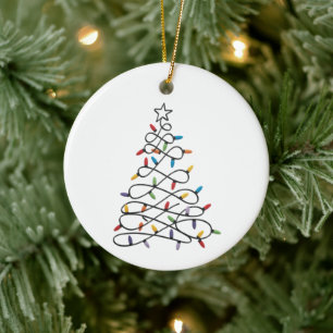 Weihnachtsbaum Xmas Lichter Party Urlaub Keramik Ornament