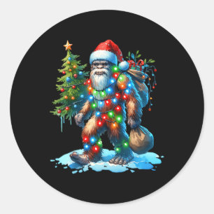 Weihnachtsbaum Xmas Sasquatch Runder Aufkleber