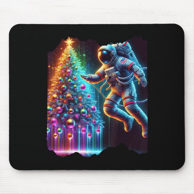 Weihnachtsbaum Xmas Space Weihnachtsfest Astr Mousepad (Vorne)