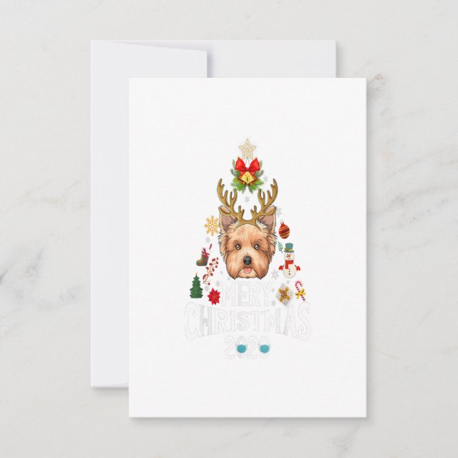 Weihnachtsbaum Yorkshire Maskenkostüm RSVP Karte (Vorderseite)