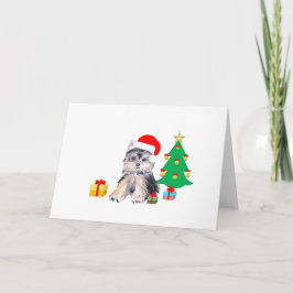 Weihnachtsbaum, Yorkshire Welpenhund & Geschenke Feiertagskarte