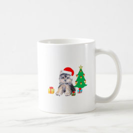 Weihnachtsbaum, Yorkshire Welpenhund & Geschenke Tasse