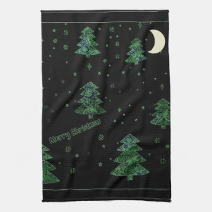 Weihnachtsbaum zeichnend, Kanteneffekt Geschirrtuch