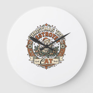 Weihnachtsbaum Zerstörer Katze Weihnachtsbaum Zers Große Wanduhr