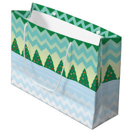 Weihnachtsbaum Zickzack Szene Große Geschenktüte