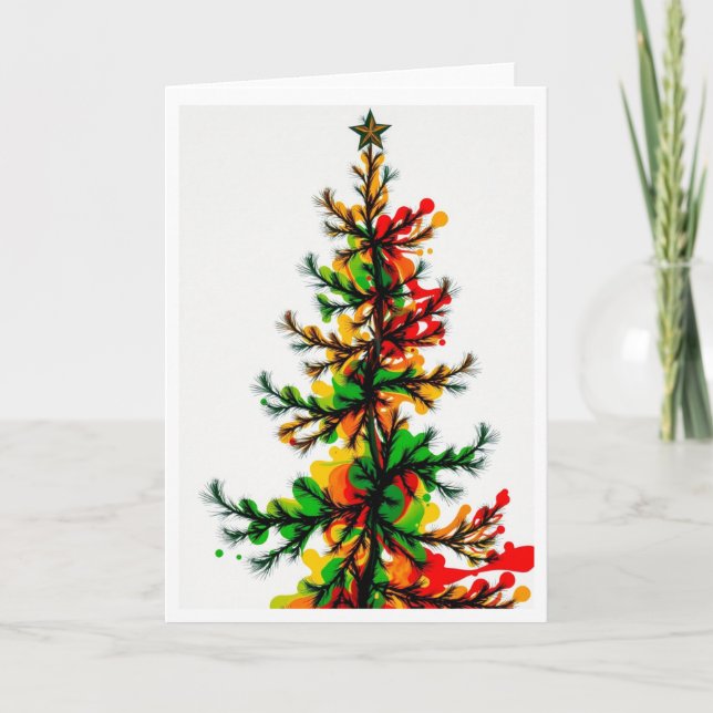 Weihnachtsbaum zum Feiern Feiertagskarte (Vorderseite)