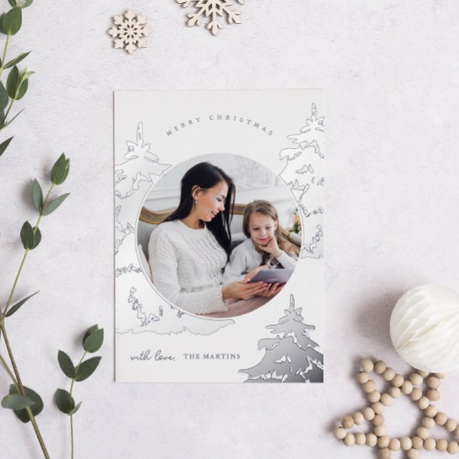 Weihnachtsbaum Zwei Fotos Urlaub Folien Feiertagskarte (Von Creator hochgeladen)