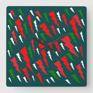 Weihnachtsbaumabstrakte Design grün rot weiß Quadratische Wanduhr