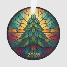 Weihnachtsbaumanhänger 2025 Faux-Buntglas Eff. 1 Ornament