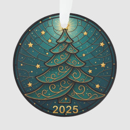Weihnachtsbaumanhänger 2025 Faux-Buntglas Eff. 2 Ornament