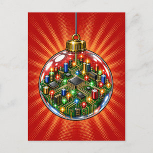 Weihnachtsbaumanhänger Glas-Baumschmuck Leiterplat Postkarte