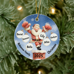 Weihnachtsbaumanhänger: Schornsteinfigur Santa Keramik Ornament