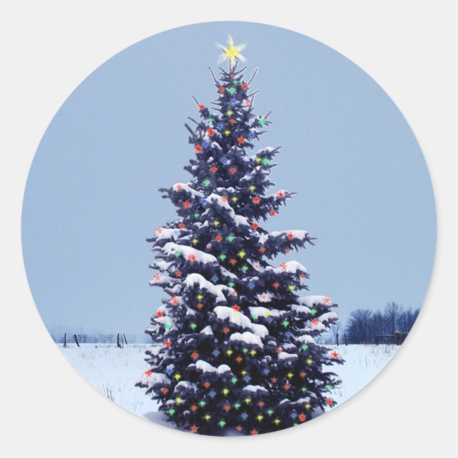 Weihnachtsbaumaufkleber Runder Aufkleber (Vorderseite)