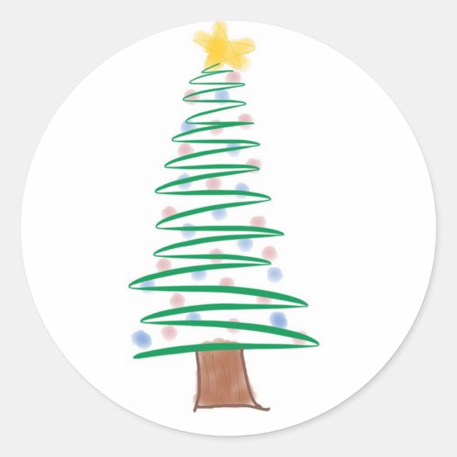Weihnachtsbaumaufkleber Runder Aufkleber (Vorderseite)