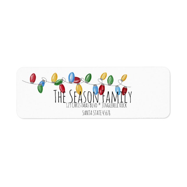 Weihnachtsbaumbeleuchtung - Adressenaufkleber (Vorne)