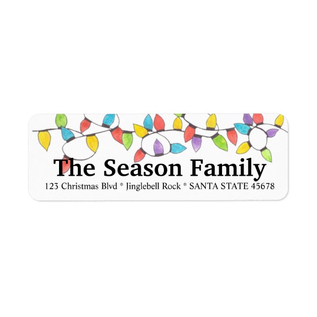 Weihnachtsbaumbeleuchtung - Adressenaufkleber (Vorne)