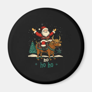 Weihnachtsbaumbeleuchtung Santa Riding Highland Co Magnet