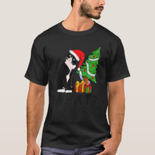 Weihnachtsbaumbeleuchtung Weihnachtsmann Schwarze T-Shirt