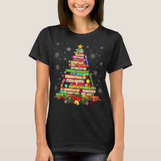 Weihnachtsbaumbibliothek Weihnachtslichter Treuebu T-Shirt
