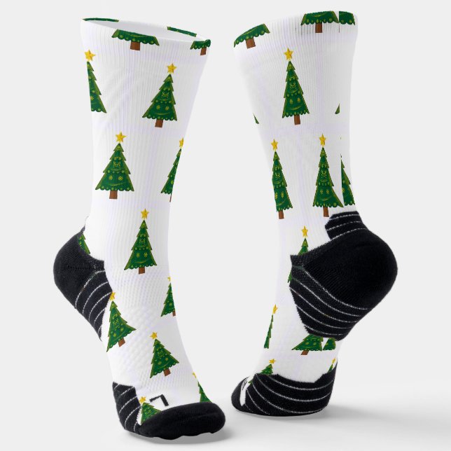 Weihnachtsbaumbild Hochleistungs-Athletik Socken (Gewinkelt)