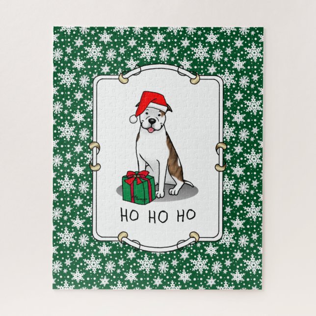 WeihnachtsbaumBull (lt brindle white 3) Niedlich Puzzle (Vertikal)
