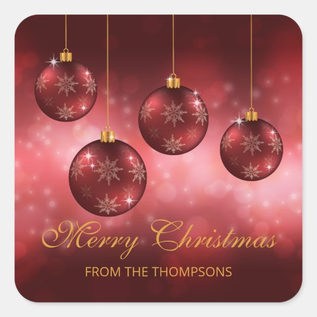 Weihnachtsbaumchen mit eigenem Text Quadratischer Aufkleber (Vorderseite)