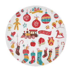 Weihnachtsbaumchen: Schneesicheres Vintages Set. Schneidebrett