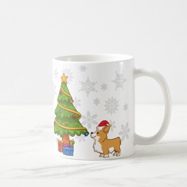 Weihnachtsbaumcorgi-Tasse Kaffeetasse (Rechts)