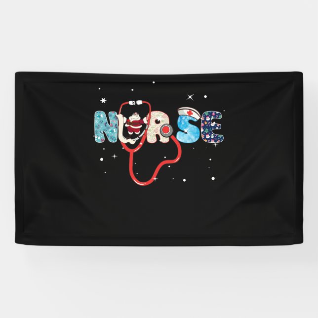Weihnachtsbaumdekor von Nurse Stethoscope Banner (Horizontal)