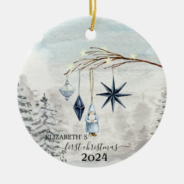 Weihnachtsbaumdekoration Keramik Ornament (Vorne)