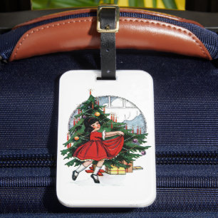 Weihnachtsbaumdekoration Vintages Mädchentanz Gepäckanhänger
