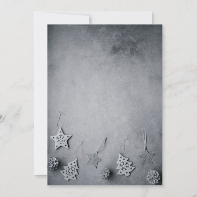 Weihnachtsbaumdekorationen Feiertagskarte (Vorderseite)