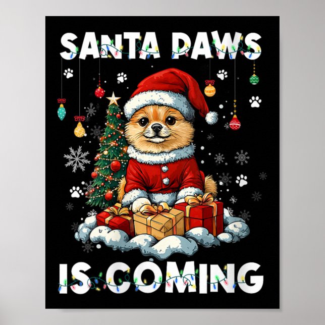 Weihnachtsbaumdekorationen für Frauen Spitz Hund L Poster (Vorne)