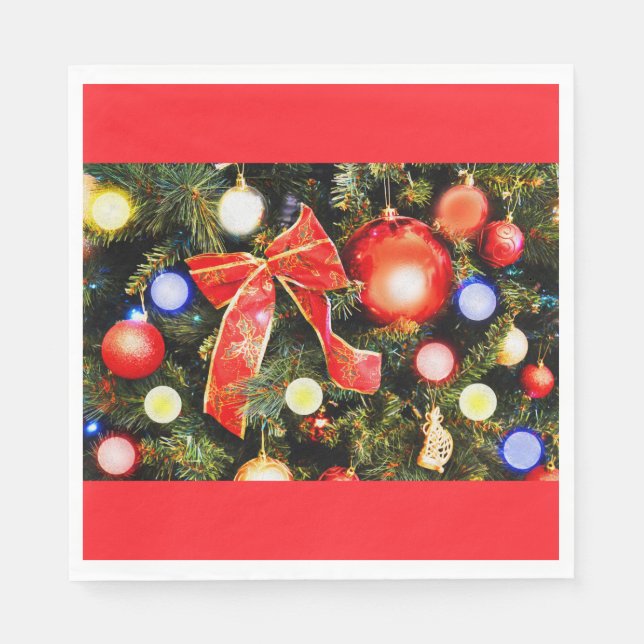 Weihnachtsbaumdekorationen Serviette (Vorderseite)