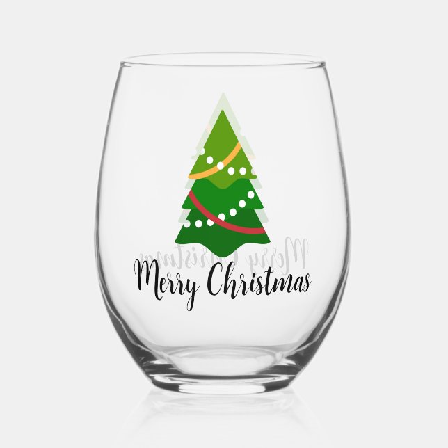 Weihnachtsbaumdesign Edelstahlglas Weinglas Ohne Stiel (Vorderseite)