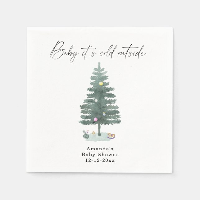 Weihnachtsbaumdusche Serviette (Vorderseite)