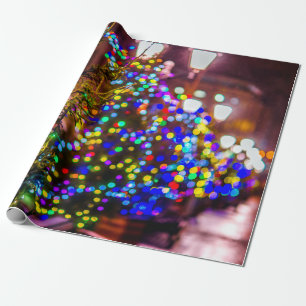 Weihnachtsbäume auf der Straße Geschenkpapier