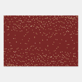 Weihnachtsbäume aus Gold Glitzer - Papierblätter Geschenkpapier Set